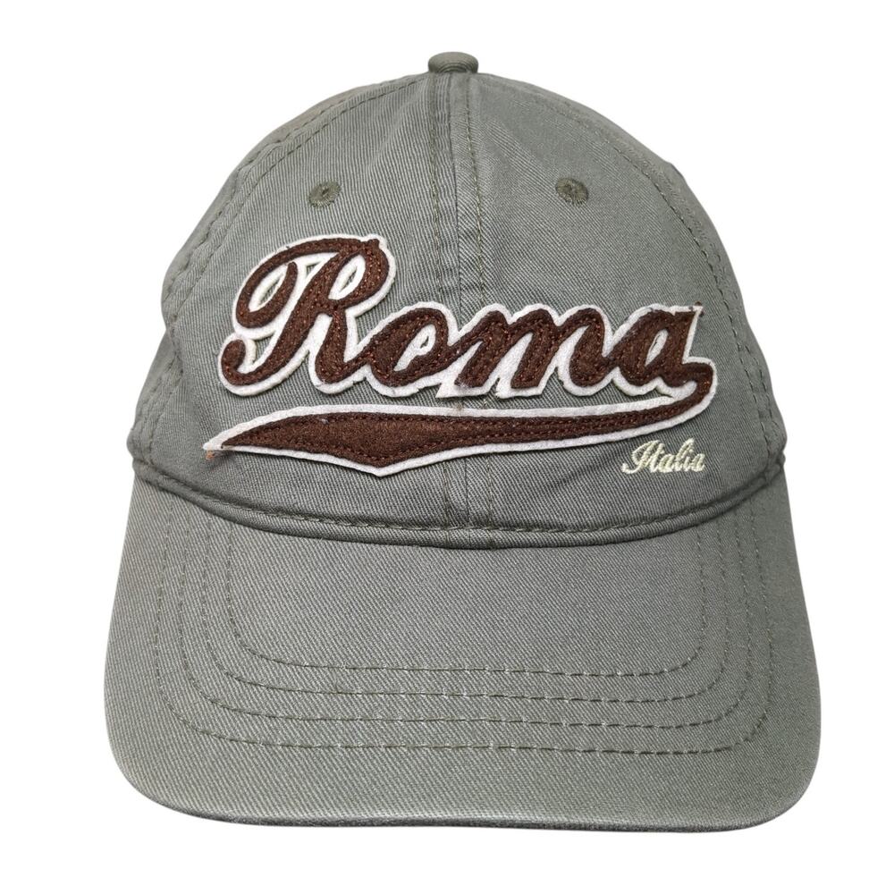 Roma Italia Strapback Baseball Cap Green One Size Adjustable Embroidered 6 Panel